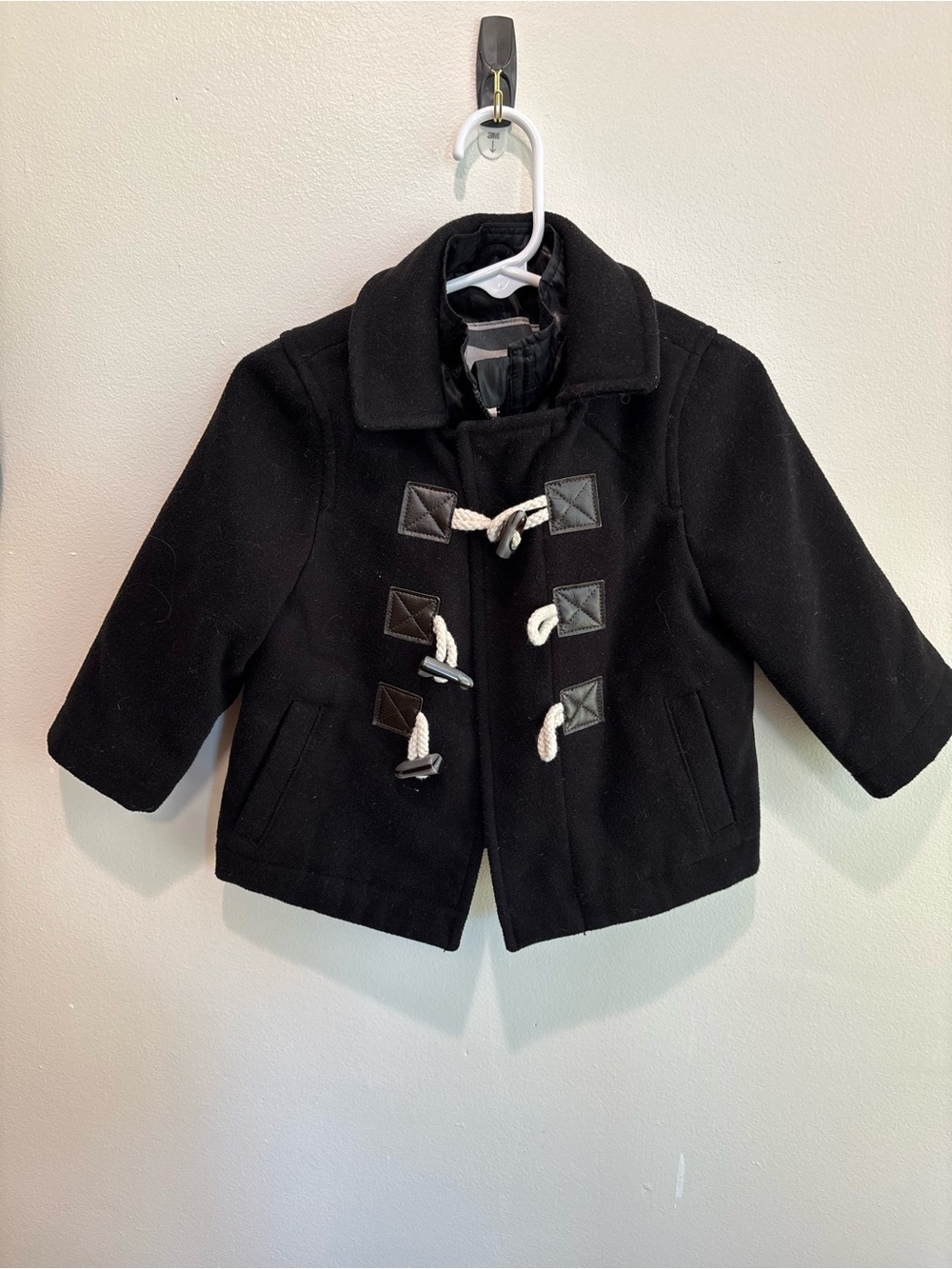 Cherokee Black Kids Toggle Pea Coat with Rope Closures 12 months